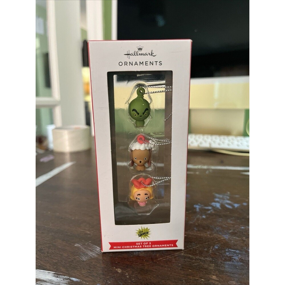 New Hallmark The Grinch Mini Christmas Ornament Set of 3 Cindy Max
